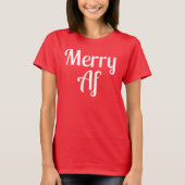 Merry Af Red Minimalist Christmas Funny Quote Tシャツ (正面)