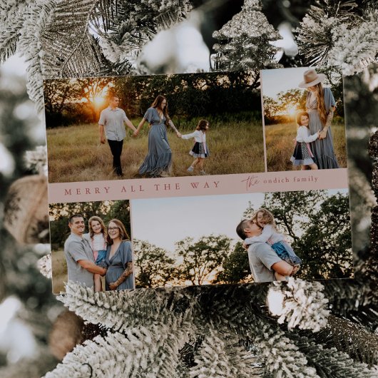 Merry All the Way 4-photo Christmas Card シーズンカード