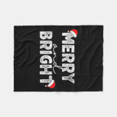 Merry &amp; Bright And I'm Trying To Feel Merry &a フリースブランケット (正面(横))