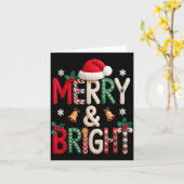 Merry & Bright Christmas Santa Hat Crochet Kni カード (黄色い花)