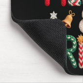 Merry &amp; Bright Christmas Santa Hat Crochet Kni マウスパッド (コーナー)