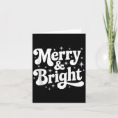 Merry &amp; Bright Retro Christmas Groovy Holiday  カード (正面)
