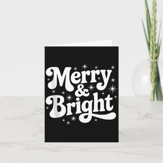 Merry &amp; Bright Retro Christmas Groovy Holiday  カード (正面)