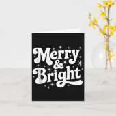 Merry &amp; Bright Retro Christmas Groovy Holiday  カード (黄色い花)