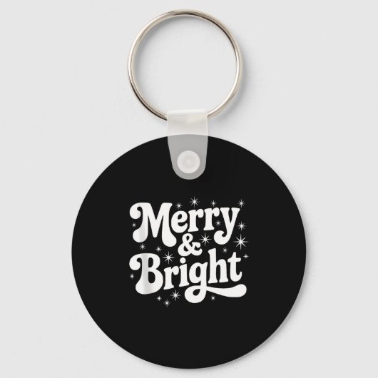 Merry & Bright Retro Christmas Groovy Holiday キーホルダー (正面)