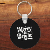 Merry & Bright Retro Christmas Groovy Holiday キーホルダー (正面)