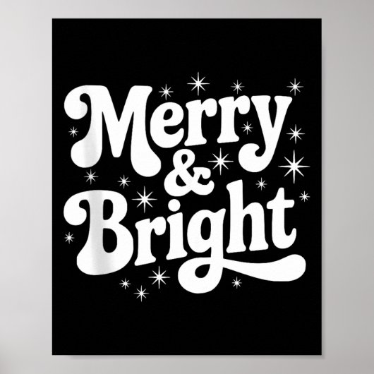 Merry &amp; Bright Retro Christmas Groovy Holiday  ポスター (正面)