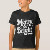 Merry & Bright Retro Christmas Groovy Holiday Tシャツ (正面)