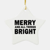 Merry and All Things Bright Modern Christmas Star セラミックオーナメント (裏面)
