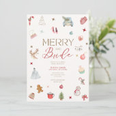 Merry and bride Christmas bridal shower 招待状 (スタンド正面)
