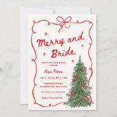 Merry and Bride Whimsical Holiday Bridal Shower 招待状 (正面)