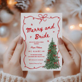 Merry and Bride Whimsical Holiday Bridal Shower 招待状