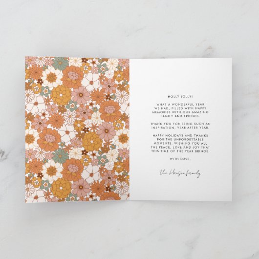 Merry and Bright エレガントなブラックフォント シーズンカード (内部)