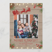 Merry and Bright サンタのそり ファミリー 2 写真 シーズンカード (正面)