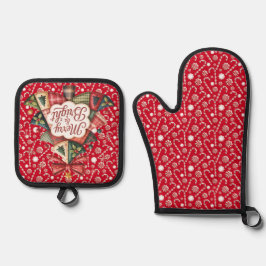 Merry And Bright 鍋つかみ&鍋敷きセット