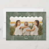 Merry And Bright 2 Photo Family Christmas Trees シーズンカード (裏面)