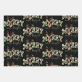 Merry And Bright Camo Deer Bow Outdoors Country ラッピングペーパーシート (正面)