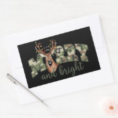 Merry And Bright Camo Deer Bow Outdoors Country  長方形シール (封筒)