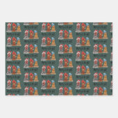 Merry And Bright Chickens Christmas Farm Animal ラッピングペーパーシート (正面)