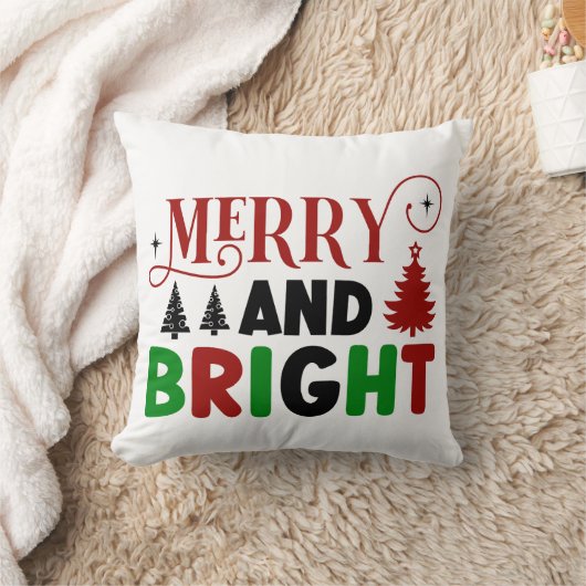 Merry and Bright Christmas Design – Holiday Cheer クッション (ブランケット)