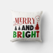 Merry and Bright Christmas Design – Holiday Cheer クッション (正面)