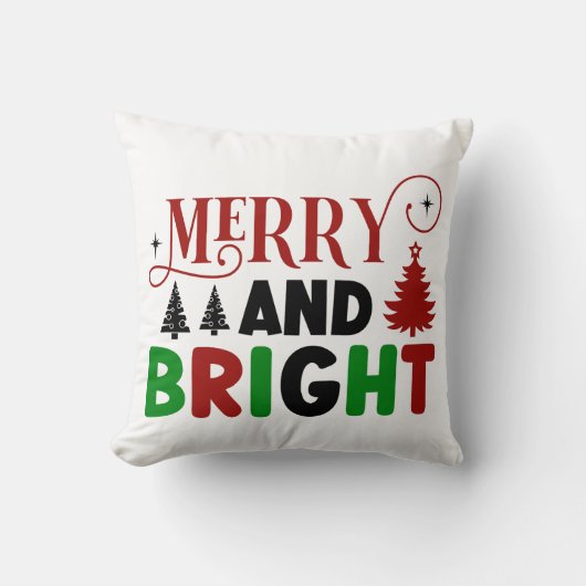 Merry and Bright Christmas Design – Holiday Cheer クッション (正面)