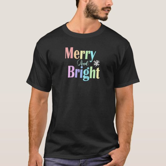 Merry and bright christmas family pajamas matching tシャツ (正面)
