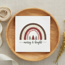 Merry and Bright Christmas Festive Holiday スタンダードカクテルナプキン