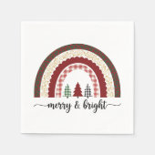 Merry and Bright Christmas Festive Holiday スタンダードカクテルナプキン (正面)