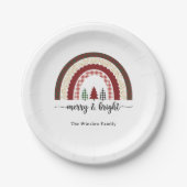 Merry and Bright Christmas  – Festive holiday ペーパープレート (正面)