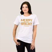 Merry And Bright Christmas Gold  トライブレンドＴシャツ (正面全面)