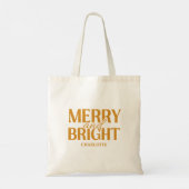 Merry And Bright Christmas Gold  トートバッグ (裏面)