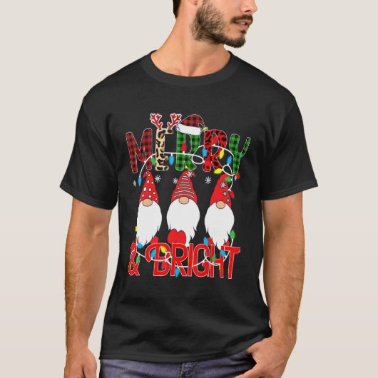 Merry and Bright Christmas Lights Xmas Holiday Gno Tシャツ (正面)