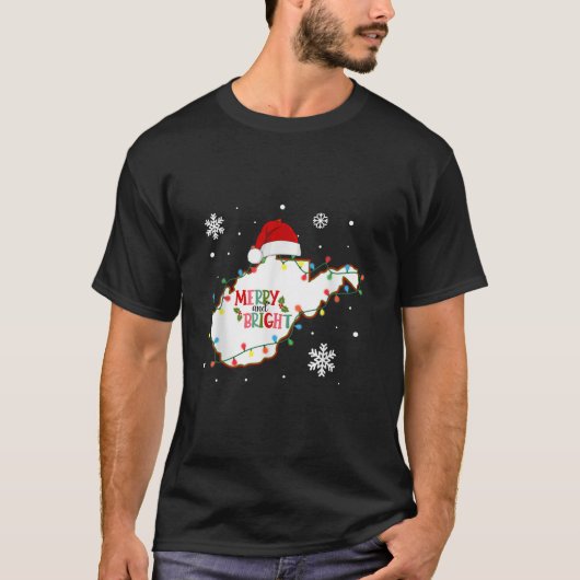 Merry And Bright Christmas Lights Xmas West Virgin Tシャツ (正面)