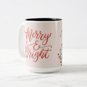 Merry and Bright Christmas Mug – Reindeer Design  ツートーンマグカップ (正面左)