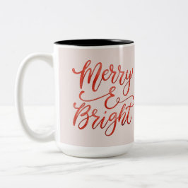 Merry and Bright Christmas Mug – Reindeer Design  ツートーンマグカップ
