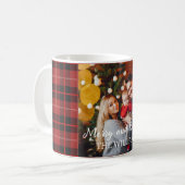 Merry and bright Christmas personalized photo mug コーヒーマグカップ (正面左)