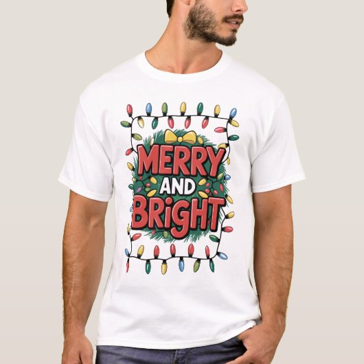 Merry and Bright Christmas T-Shirt Tシャツ (正面)