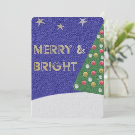 Merry and Bright Christmas Tree Card シーズンカード (スタンド正面)