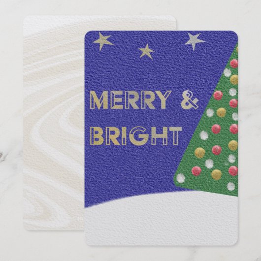 Merry and Bright Christmas Tree Card シーズンカード (正面/裏面)