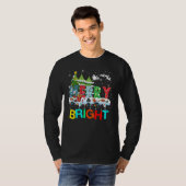 Merry and Bright Christmas Tree Christmas Lights M Tシャツ (正面フル)