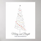 Merry and Bright Christmas Tree | Minimalist Print ポスター (正面)