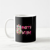 Merry And Bright Christmas Tree Nk Coquette Bow Wo コーヒーマグカップ (左)