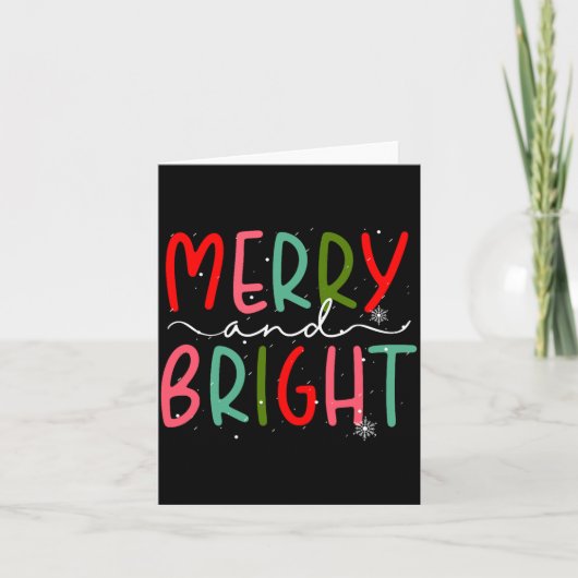 Merry And Bright Christmas Women Girls Kids Toddle カード (正面)