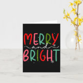 Merry And Bright Christmas Women Girls Kids Toddle カード (黄色い花)