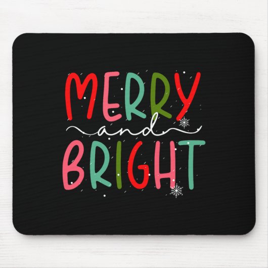 Merry And Bright Christmas Women Girls Kids Toddle マウスパッド (正面)