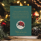 Merry and Bright Christmas Wreath Holiday Card 招待状