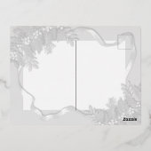 Merry and Bright Christmas Yellow Green 箔シーズンポストカード (裏面)