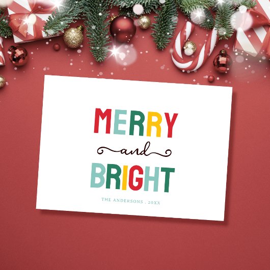 Merry and bright colorful christmas Card シーズンカード