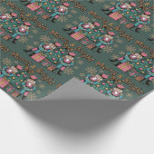 Merry and Bright Coquette Nutcracker Leopard Xmas ラッピングペーパー (角)